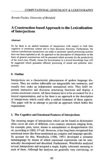 A Construction-based Approach to the Lexicalization of ... - Euralex