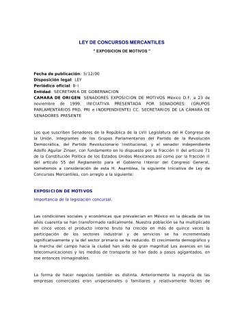 LEY DE CONCURSOS MERCANTILES - Instituto Federal de ...