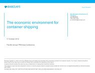 The economic environment for container shipping