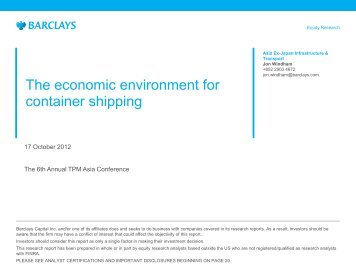 The economic environment for container shipping