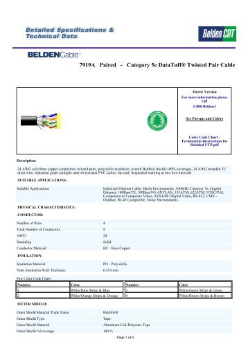 7919A Paired - Category 5e DataTuffÂ® Twisted Pair Cable