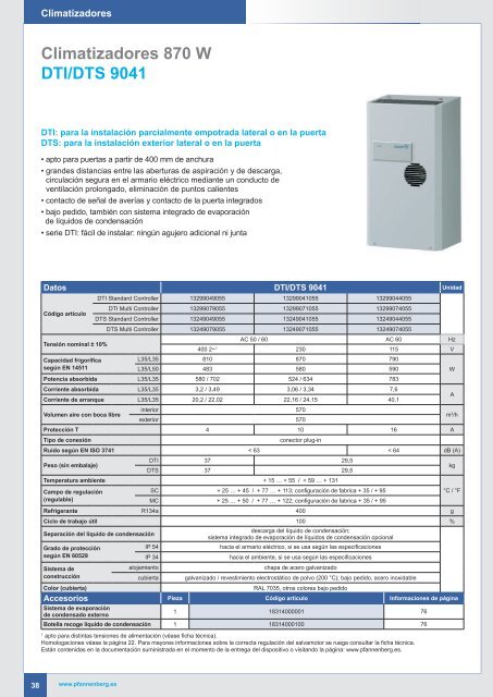 Climatización y equipos para armarios eléctricos - Pfannenberg