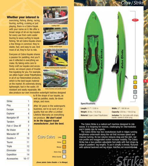 Product Guide - Cobra Kayaks