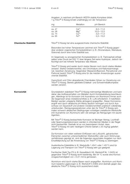 Trilon® D flüssig - the Performance Chemicals division - BASF.com