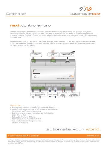 Datenblatt next.controller pro - AutomationNext GmbH