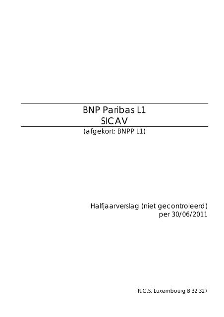 BNP Paribas L1 SICAV - BNP Paribas Investment Partners