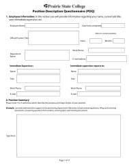 Position Description Questionnaire (PDQ) - Prairie State College