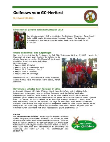 Golf-Newsletter 23 - Golfclub Herford