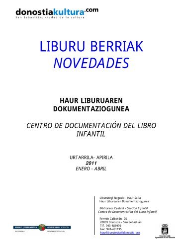 LIBURU BERRIAK NOVEDADES - Kultura Saila