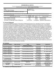 NIH Biosketch - University of Pittsburgh :: MSTP