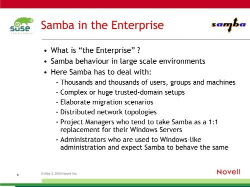 04-Guenther Deschner - Samba3 in the Enterprise PDF - sambaXP