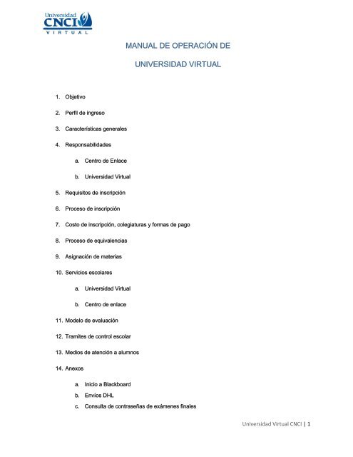 MANUAL DE OPERACIÓN DE UNIVERSIDAD VIRTUAL