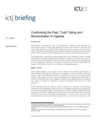 Truth Telling and Reconciliation in Uganda - International Center for ...