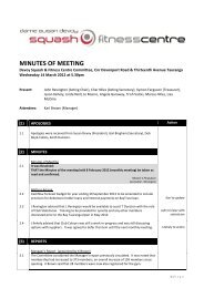 MINUTES OF MEETING - Devoy Squash & Fitness Centre