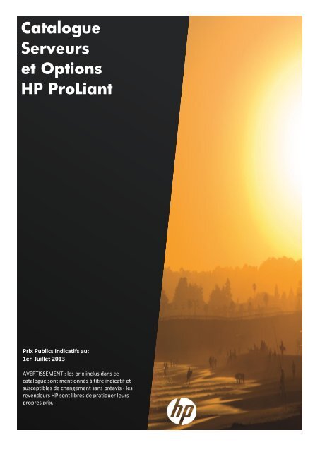 Catalogue Serveurs et Options HP ProLiant - Hewlett-Packard ...