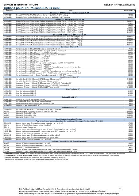 Catalogue Serveurs et Options HP ProLiant - Hewlett-Packard ...