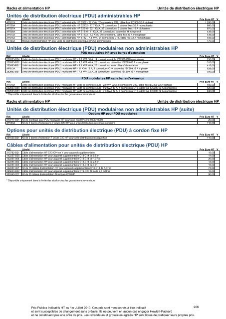 Catalogue Serveurs et Options HP ProLiant - Hewlett-Packard ...