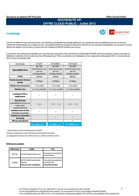 Catalogue Serveurs et Options HP ProLiant - Hewlett-Packard ...