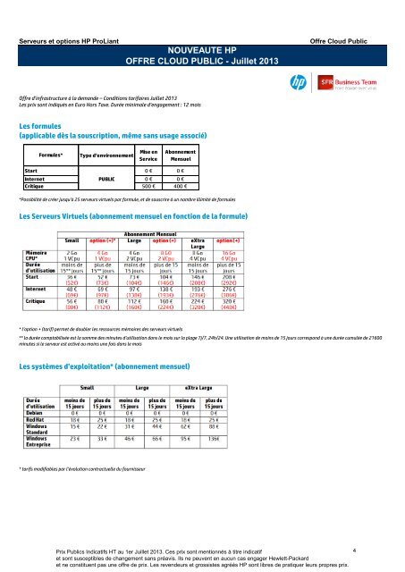 Catalogue Serveurs et Options HP ProLiant - Hewlett-Packard ...