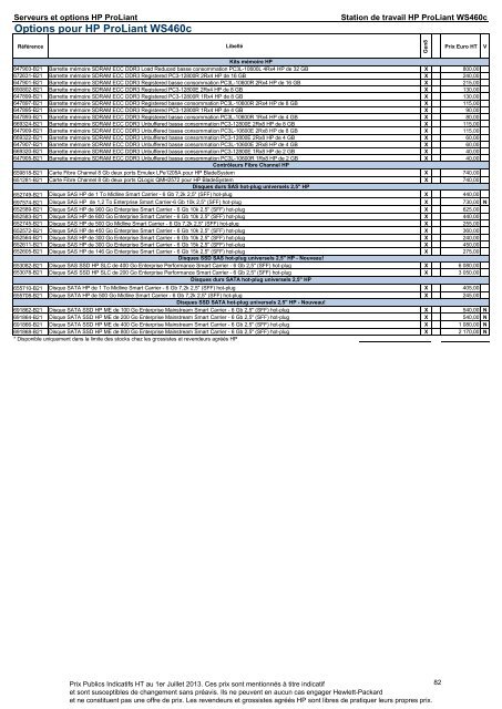 Catalogue Serveurs et Options HP ProLiant - Hewlett-Packard ...