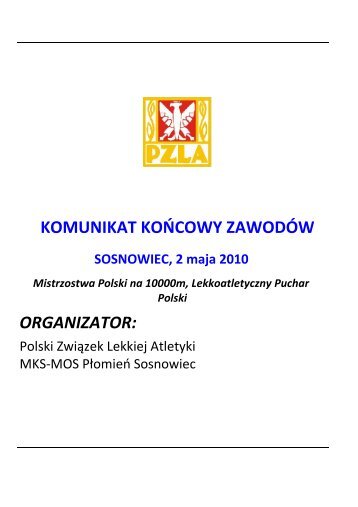 02.05.10 Sosnowiec Mistrzostwa Polski 10000m , Puchar PZLA