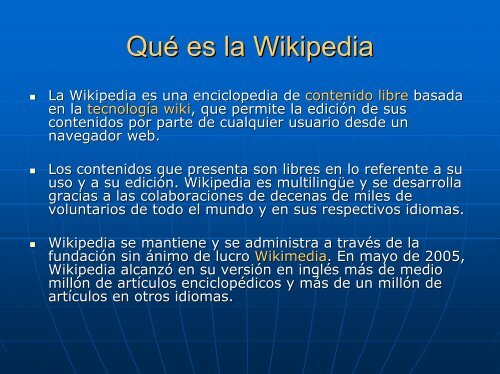 Wikipedia La enciclopedia libre