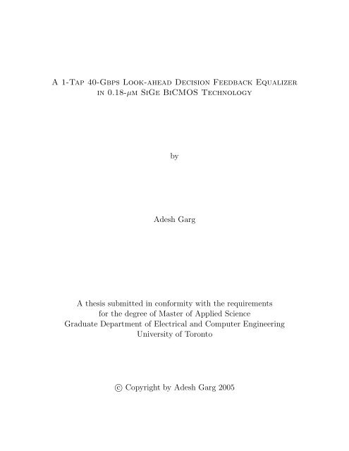 equalization for high-speed serdes: system-level comparison of analog and digital techniques equalization for high-speed serdes: system-level comparison of analog and digital techniques