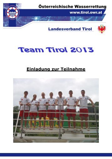 Team Tirol 2013 - Wasserrettung INNSBRUCK