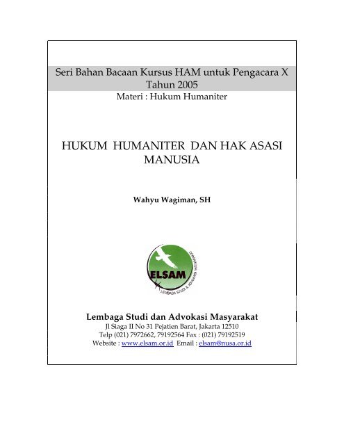 Elsam HUKUM HUMANITER DAN HAK ASASI MANUSIA - Elsam