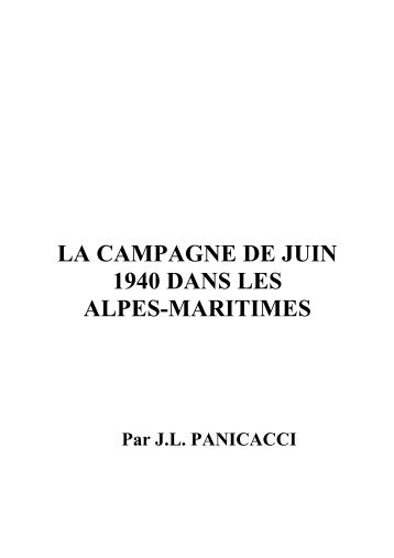 la campagne de juin 1940 dans les alpes-maritimes - Conseil général