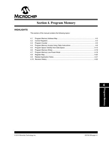 Section 4. Program Memory - Microchip Taiwan