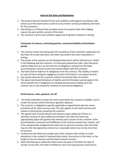 Terms &amp; Conditions - Leonardo Hotels