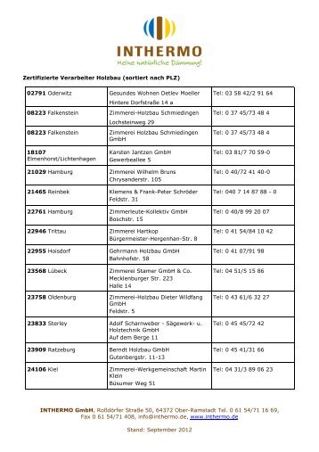 INTHERMO GmbH, Roßdörfer Straße 50, 64372 Ober-Ramstadt Tel ...