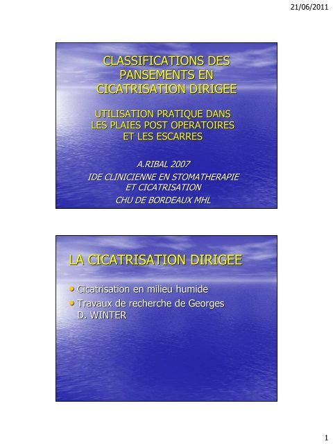 Classification des pansements - e-plastic.fr