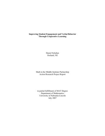 Improving Student Engagement and Verbal Behavior Through ...