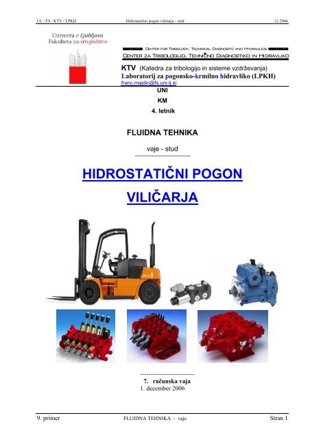 HIDROSTATIČNI POGON VILIČARJA