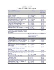 Criminal Court Fee Schedule - Kaufman County Clerk