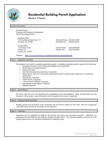 Residential Building Permit Application - Currituck County Government
