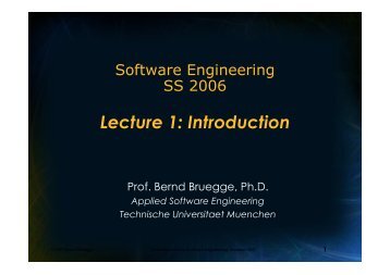 Introduction - Chair for Applied Software Engineering