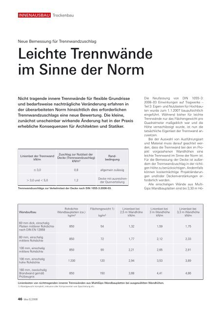 Leichte Trennwände im Sinne der Norm - VG-Orth GmbH &amp; Co. KG