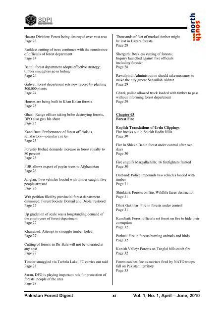 Title Pakistan Forest Digest Issue 01- A4 - Pakistan Research Group