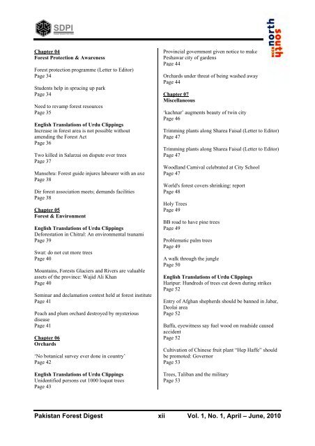 Title Pakistan Forest Digest Issue 01- A4 - Pakistan Research Group