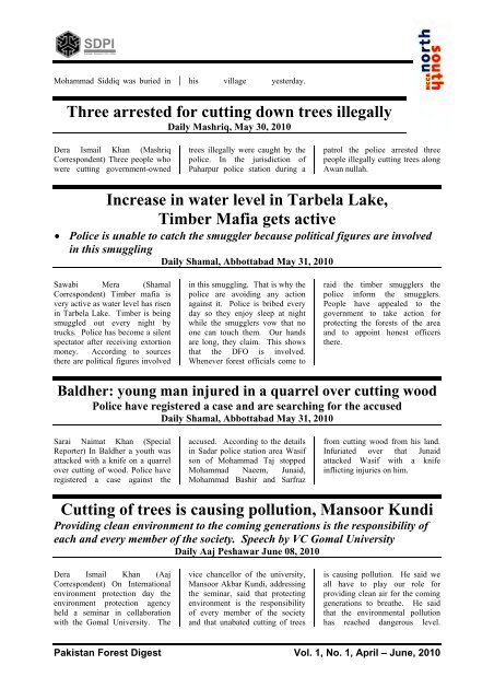 Title Pakistan Forest Digest Issue 01- A4 - Pakistan Research Group