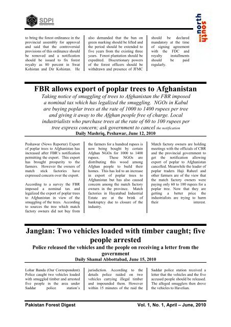 Title Pakistan Forest Digest Issue 01- A4 - Pakistan Research Group