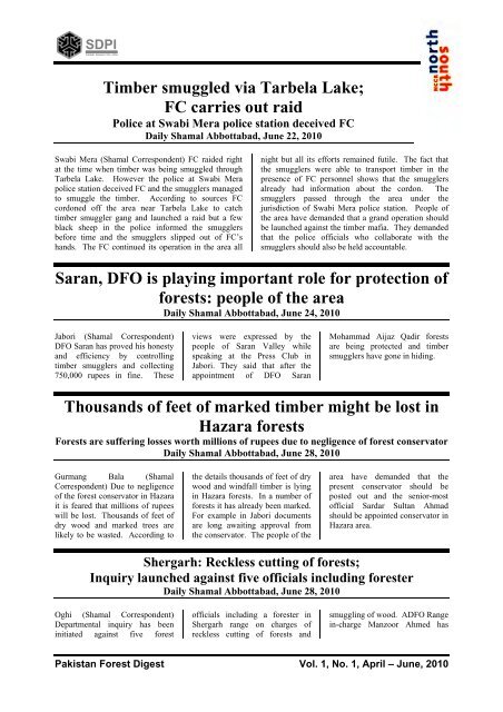 Title Pakistan Forest Digest Issue 01- A4 - Pakistan Research Group