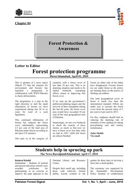 Title Pakistan Forest Digest Issue 01- A4 - Pakistan Research Group