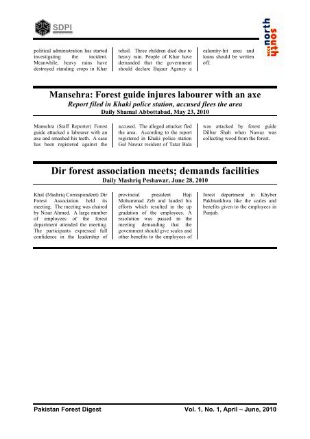 Title Pakistan Forest Digest Issue 01- A4 - Pakistan Research Group