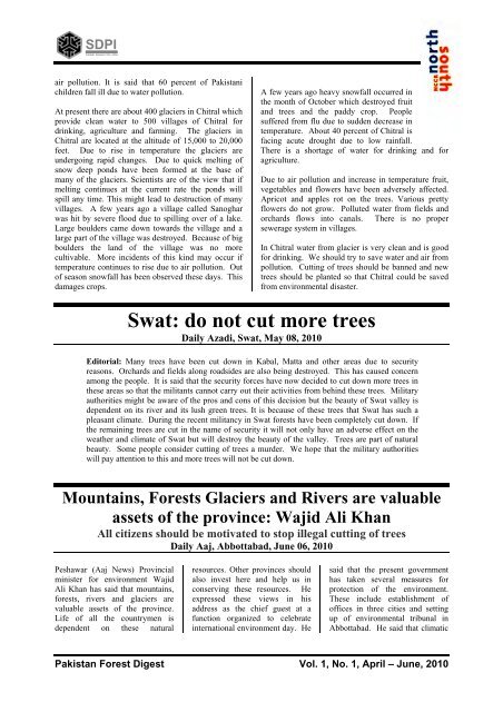 Title Pakistan Forest Digest Issue 01- A4 - Pakistan Research Group