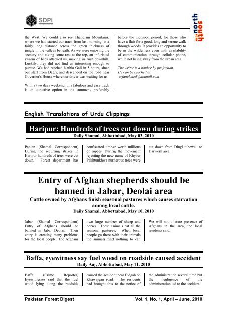 Title Pakistan Forest Digest Issue 01- A4 - Pakistan Research Group
