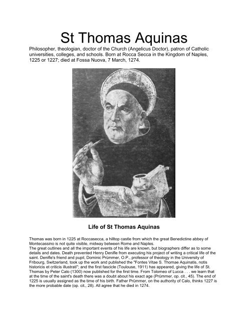 St Thomas Aquinas - The Mystical Side of God